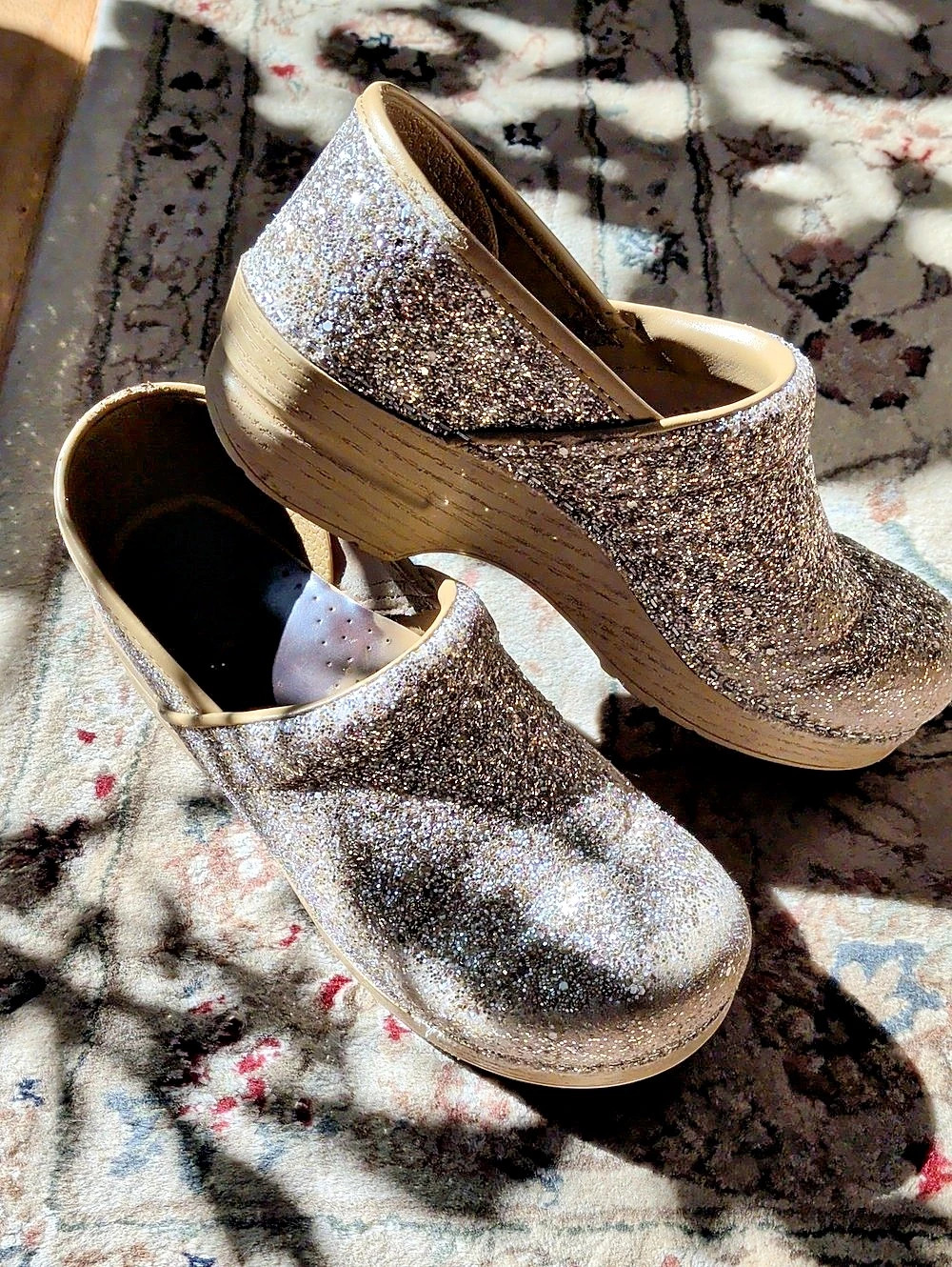 Dansko Professional Glitter Clog Silver US 10